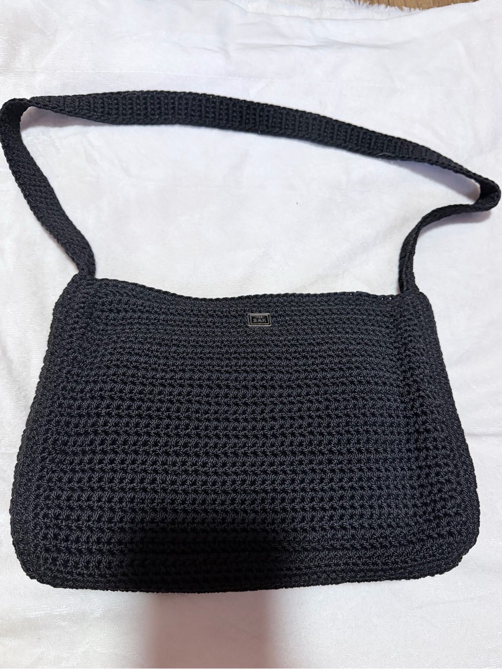 The Sak Black Crochet Crossbody Bag